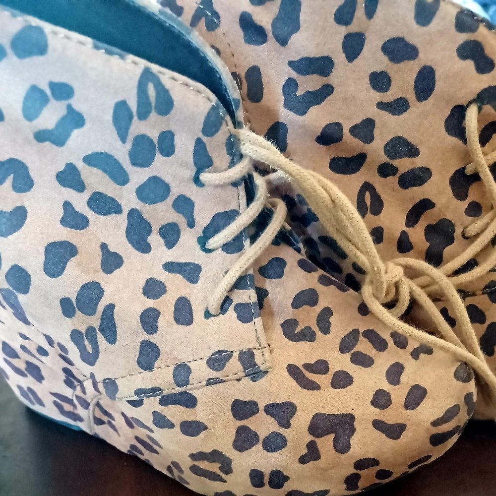 Shi by Journeys Paigely Wedge in Tan Leopard.